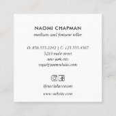 PSYCHISCHE MEDIUMDOELSTELLINGEN FORTUNE TELLER BLA VIERKANTE VISITEKAARTJE (Achterkant)