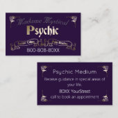 Psychische middelgrote forineteller in goud en Paa Visitekaartje (Voorkant / Achterkant)