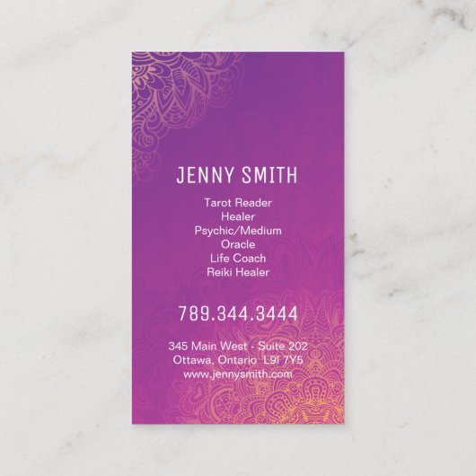 Psychische middelgrote Visitekaartjes (Achterkant)