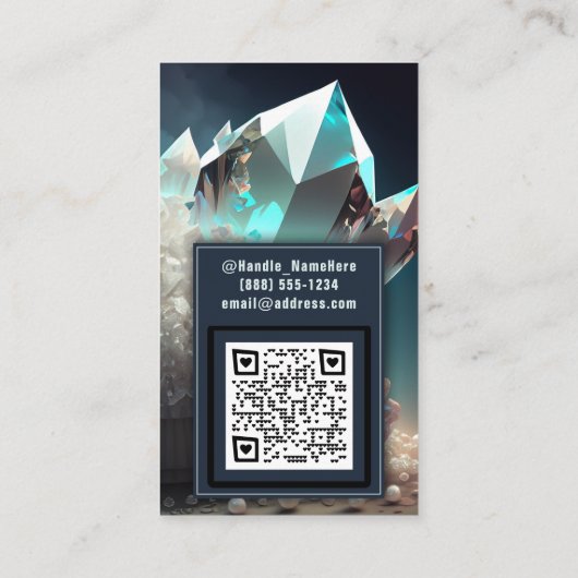 Psychische Pareltjes Diamond Quartz Crystal Pearls Visitekaartje (Achterkant)