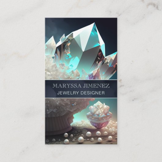 Psychische Pareltjes Diamond Quartz Crystal Pearls Visitekaartje (Voorkant)