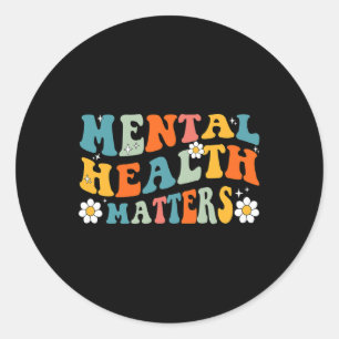 Psychische problemen Groovy Psycholoog Therapie Ronde Sticker