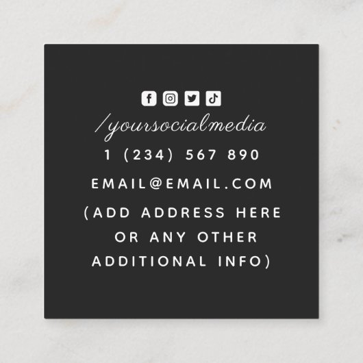 Psychische Tarot Reader Energy Healer  Bloemen Vierkante Visitekaartje (Achterkant)