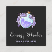 Psychische Tarot Reader Energy Healer  Bloemen Vierkante Visitekaartje (Voorkant)