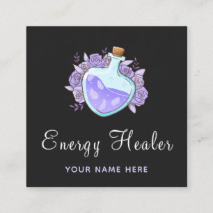 Psychische Tarot Reader Energy Healer  Bloemen Vierkante Visitekaartje
