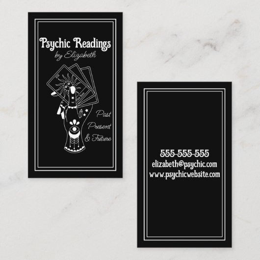 Psychische tarotlezer visitekaartje (Voorkant / Achterkant)