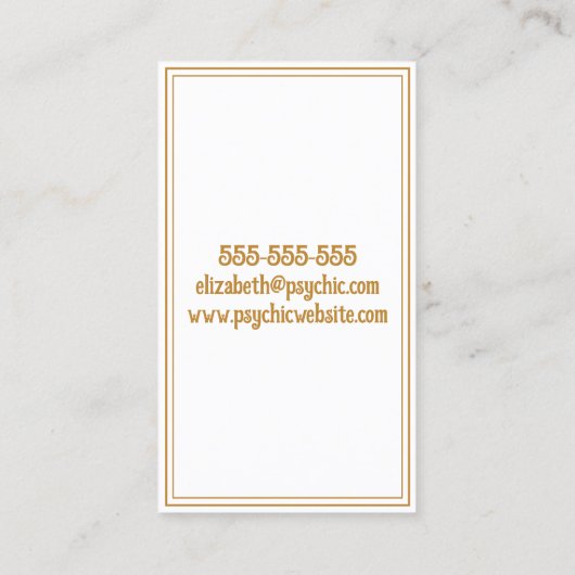 Psychische tarotlezer visitekaartje (Achterkant)
