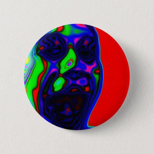 Psycho Actief Gezicht Design Ronde Button 5,7 Cm (Voorkant)