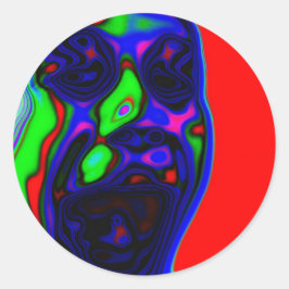 Psycho Active Face Design Ronde Sticker