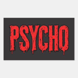 Psycho – Beklemd bloedrood horror grunge Rechthoekige Sticker