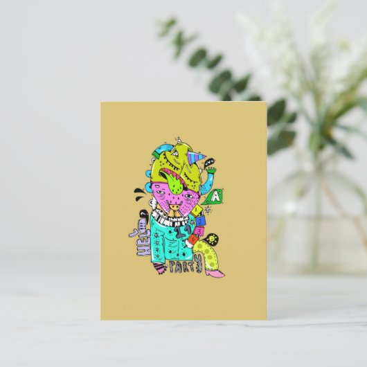 psycho briefkaart (Staand voorkant)