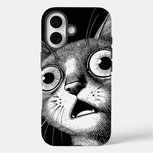 Psycho Cat Retro iPhone Case - Cool & grillig (Achterkant)