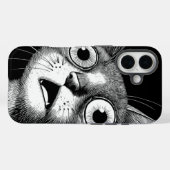 Psycho Cat Retro iPhone Case - Cool & grillig (Achterkant (horizontaal))