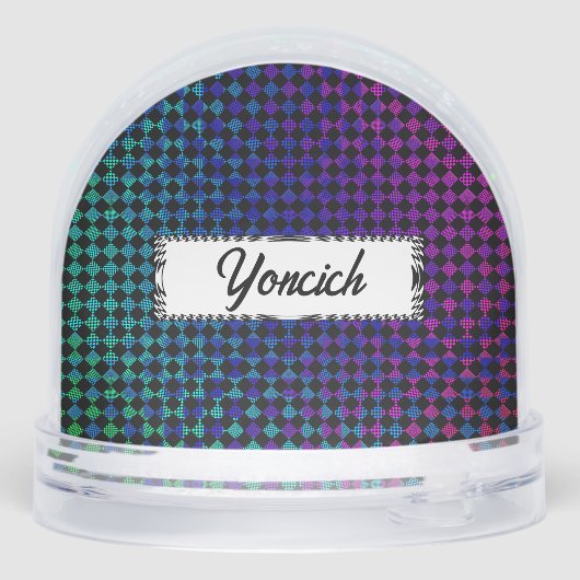 Psycho Checkers door Kenneth Yoncich Sneeuwbol (Achterkant)