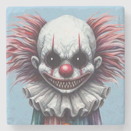 Psycho Clown Stenen Onderzetter (Voorkant)