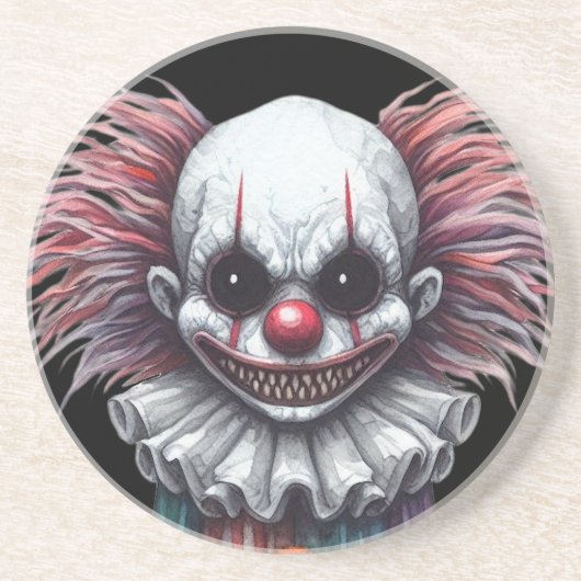 Psycho Clown Zandsteen Onderzetter (Voorkant)