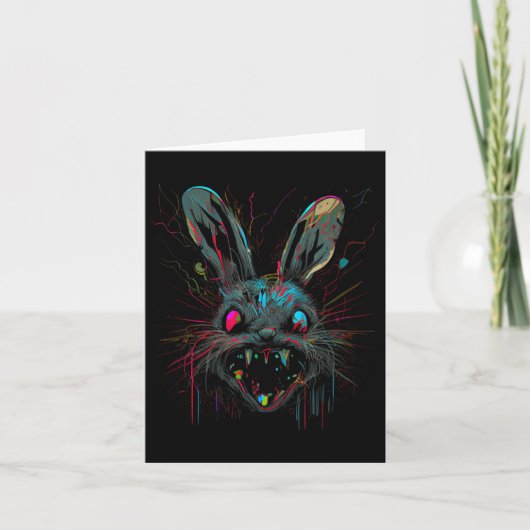 Psycho Crazy Paint Bunny Horror Kaart (Voorkant)