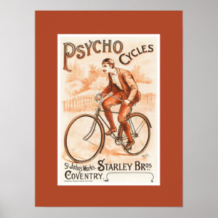 Psycho Cycles ~ St. John's Works ~ Coventry 1892 Poster