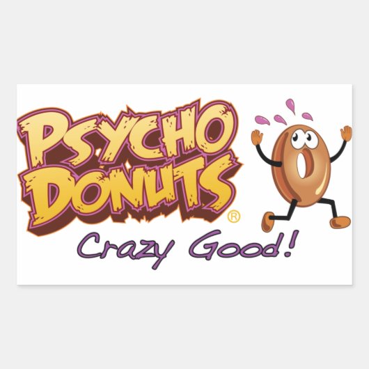 Psycho Donuts-Stickers Rechthoekige Sticker (Voorkant)