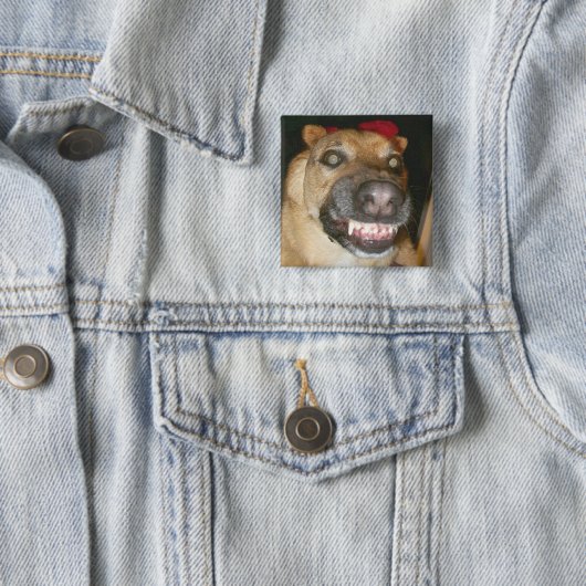 Psycho Duits Herder Hond Eng Kwaad Vierkante Button 5,1 Cm (In situ)