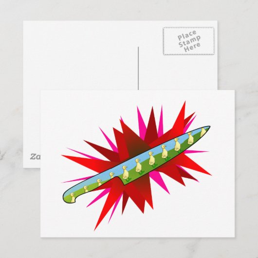Psycho Eend Briefkaart (Voorkant / Achterkant)