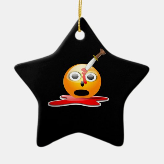 psycho emoji keramisch ornament (Voorkant)