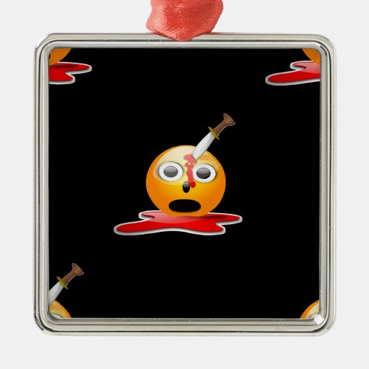 psycho emoji metalen ornament (Voorkant)