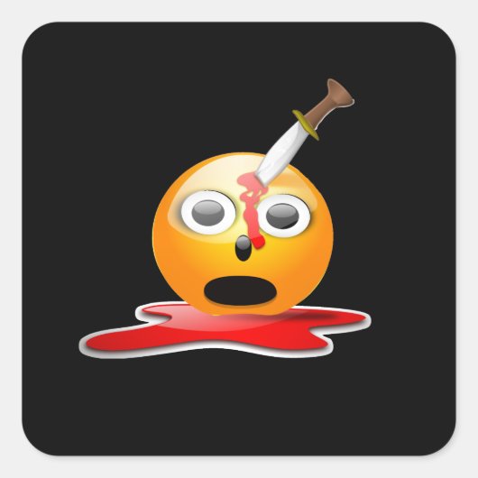 psycho emoji vierkante sticker (Voorkant)