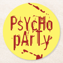 Psycho Feestneushoorns Ronde Kartonnen Onderzetter
