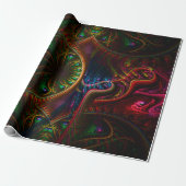 Psycho Gears Flame Fractal Art Cadeaupapier (Uitgerold)