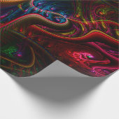 Psycho Gears Flame Fractal Art Cadeaupapier (Hoek)