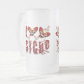 Psycho Gebroken Biermok Matglas Bierpul (Voorkant links)