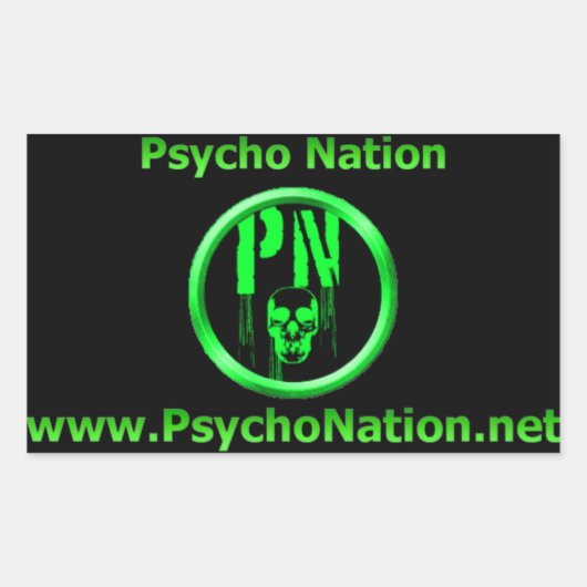 Psycho Nation-Sticker Rechthoekige Sticker (Voorkant)
