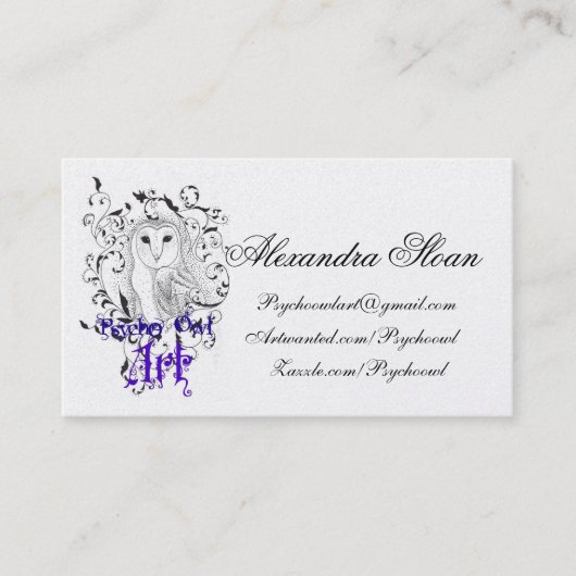 Psycho Owl Visitekaartjes (Voorkant)
