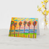 "Psycho Palms"-Wenskaart Kaart (Gele Bloem)