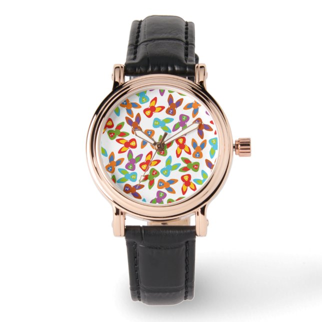 Psycho Pasen Patroon kleurrijk Horloge (Voorkant)