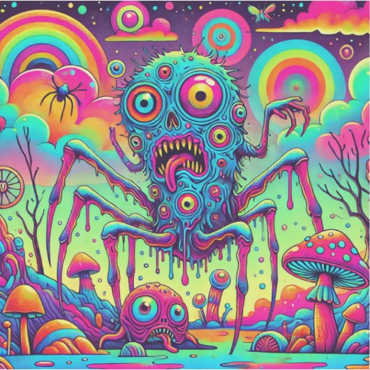 Psycho Rainbow Creep Sticker (Voorkant)