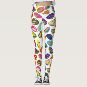 Psycho retrokleurig patroon Licht Leggings