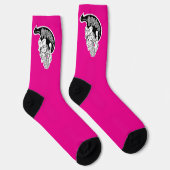 Psycho Skull Hot Pink Sokken (Rechts)