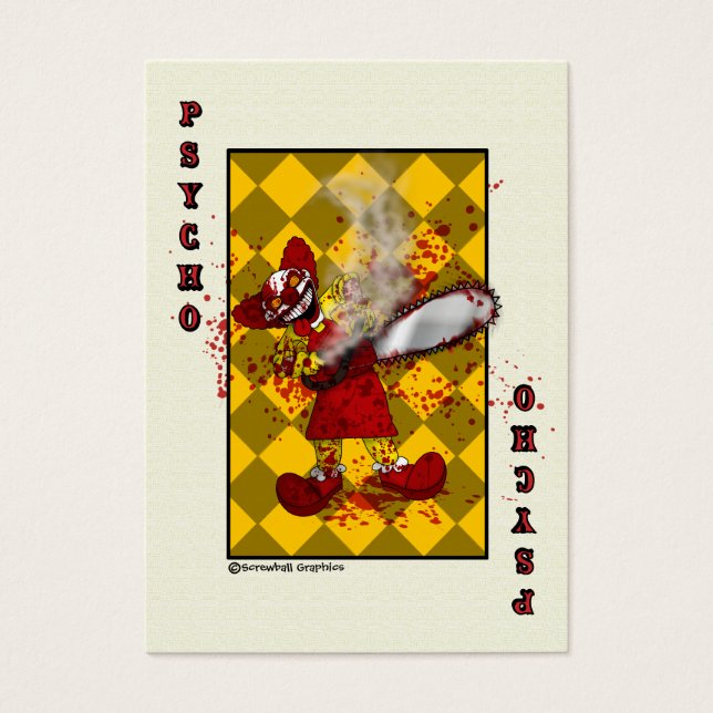 Psycho Speelkaart Visitekaartjes (Voorkant)