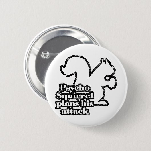 Psycho Squirrel Ronde Button 5,7 Cm (Voorkant /achterkant)