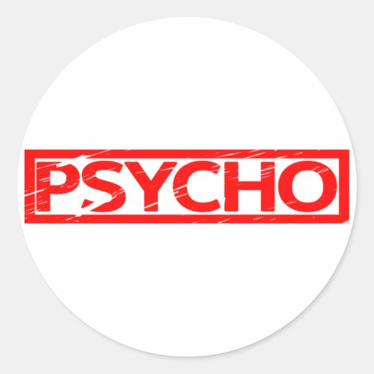Psycho Stempel Ronde Sticker (Voorkant)
