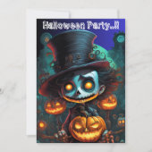 Psycho Top Hat Halloween Party Kaart (Voorkant)