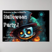 Psycho Top Hat Halloween Party Poster (Voorkant)