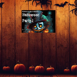 Psycho Top Hat Halloween Party Poster
