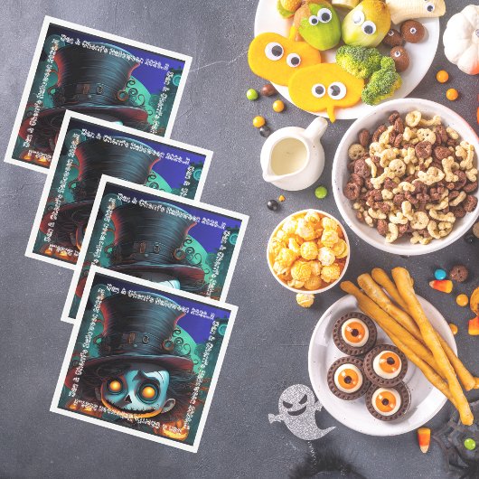 Psycho Top Hat Halloween Party Servet