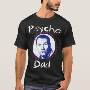 Psycho Vader Grappig - Heren Mao Kraag Letter T-shirt