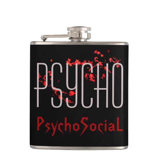 Psycho Vinyl Omwikkelde Fles Heupfles (Voorkant)