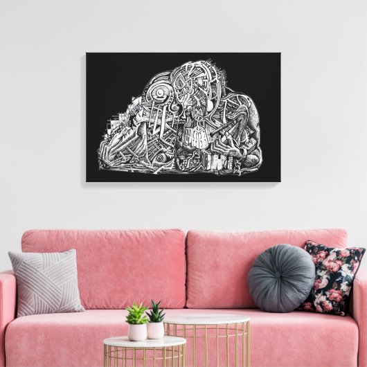 Psycho Warrior Canvas Afdruk (Insitu (Woonkamer))