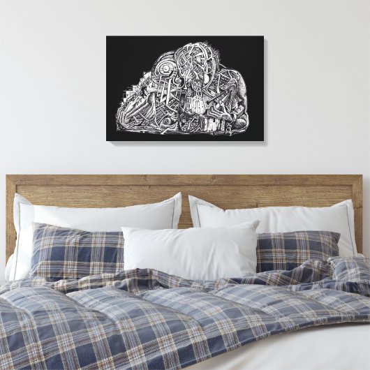 Psycho Warrior Canvas Afdruk (Insitu (Slaapkamer))